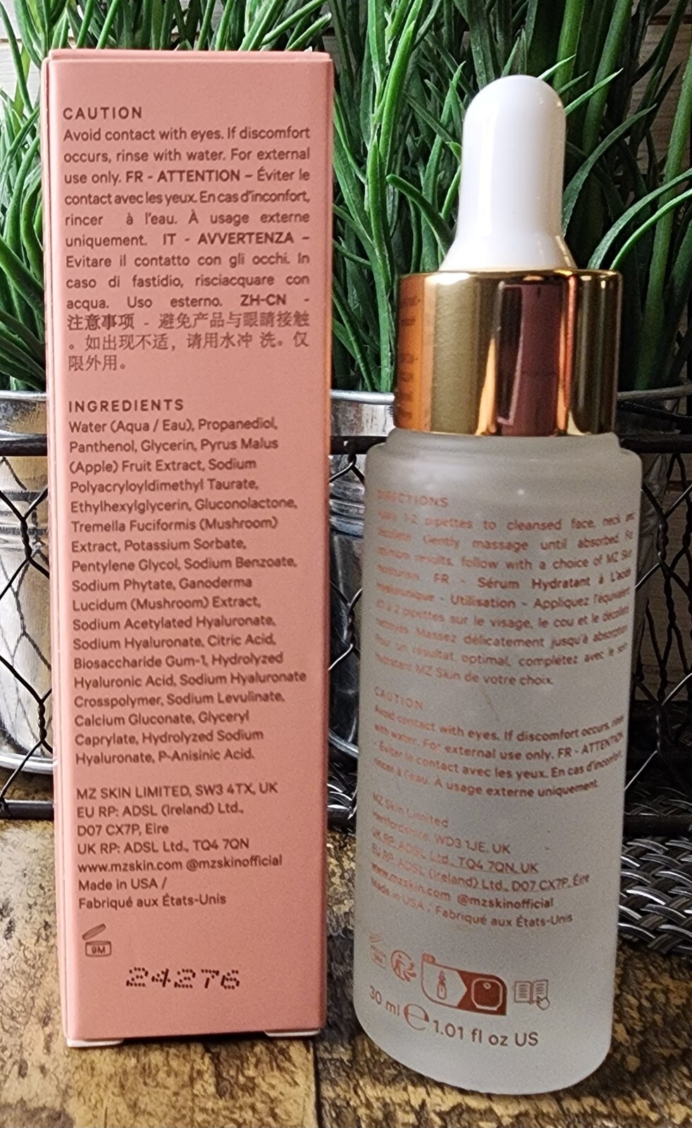 MZ SKIN Hyaluronic Acid Hydrating Serum Full Size 1.01 Oz •$175 RV• NEW