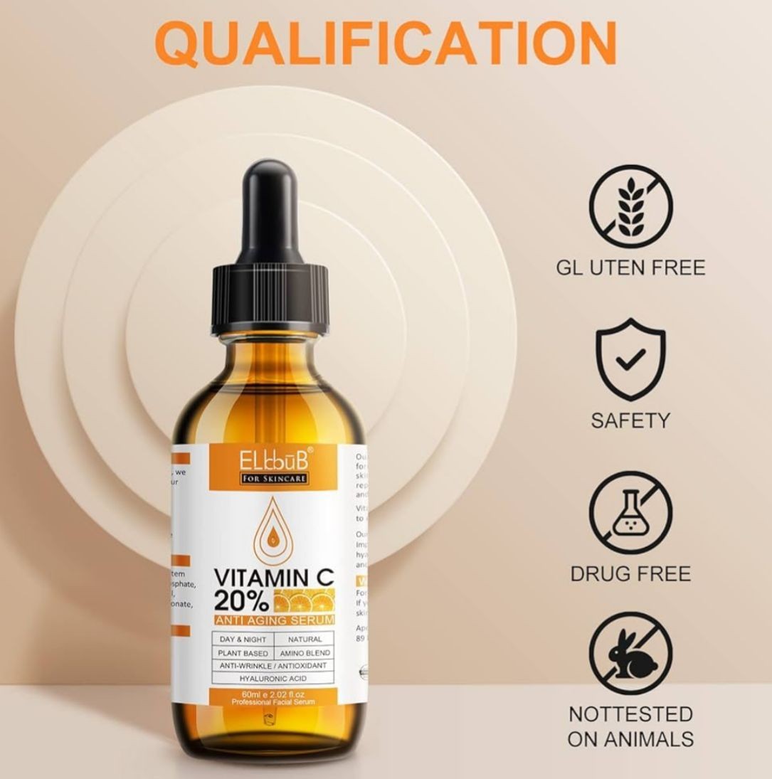 Premium 20% Vitamin C Serum For Face with Hyaluronic Acid, Retinol & Amino Acids