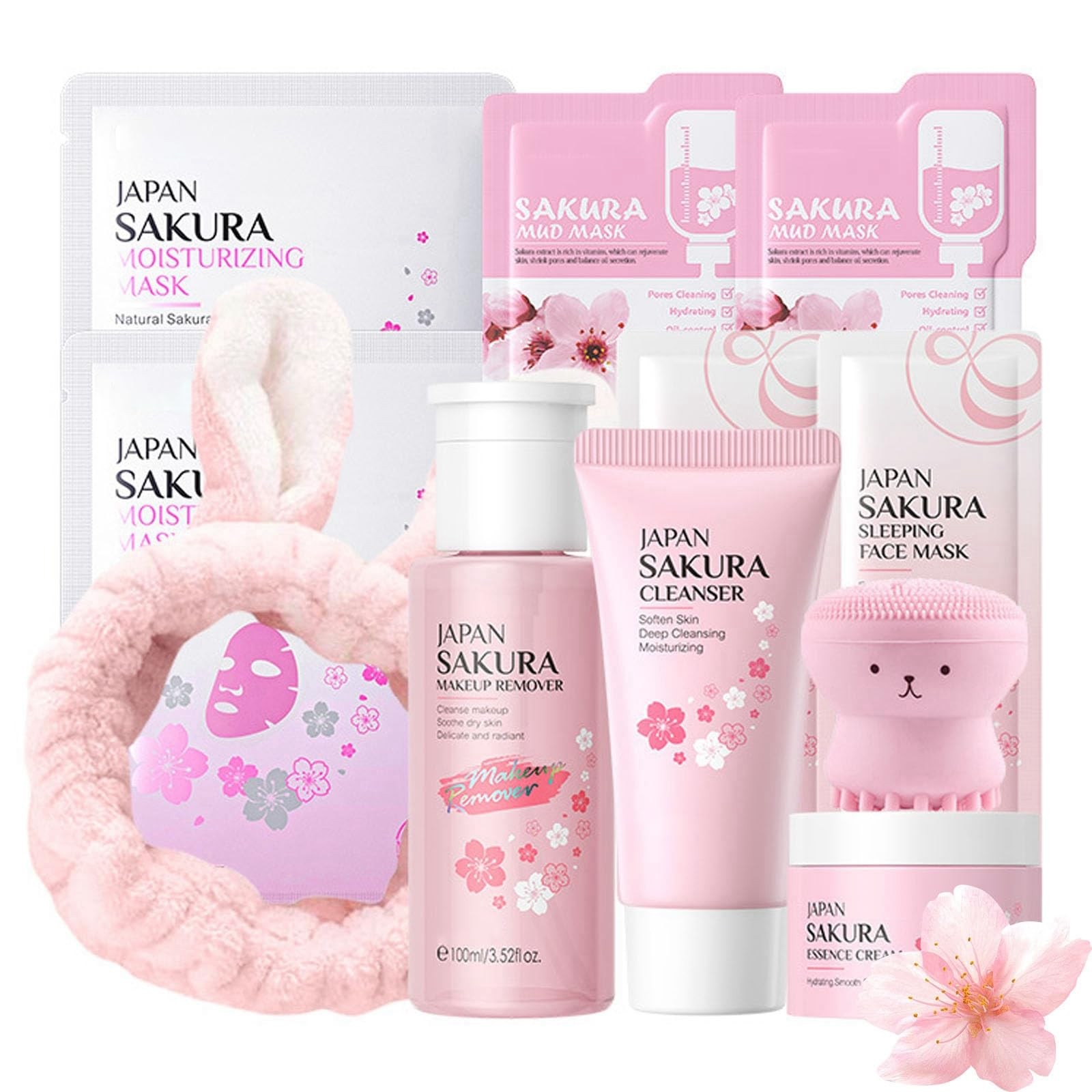 Skincare Set Sakura Skincare Gifts For Teen Girls, 11 Pack Skin Care Coreano …
