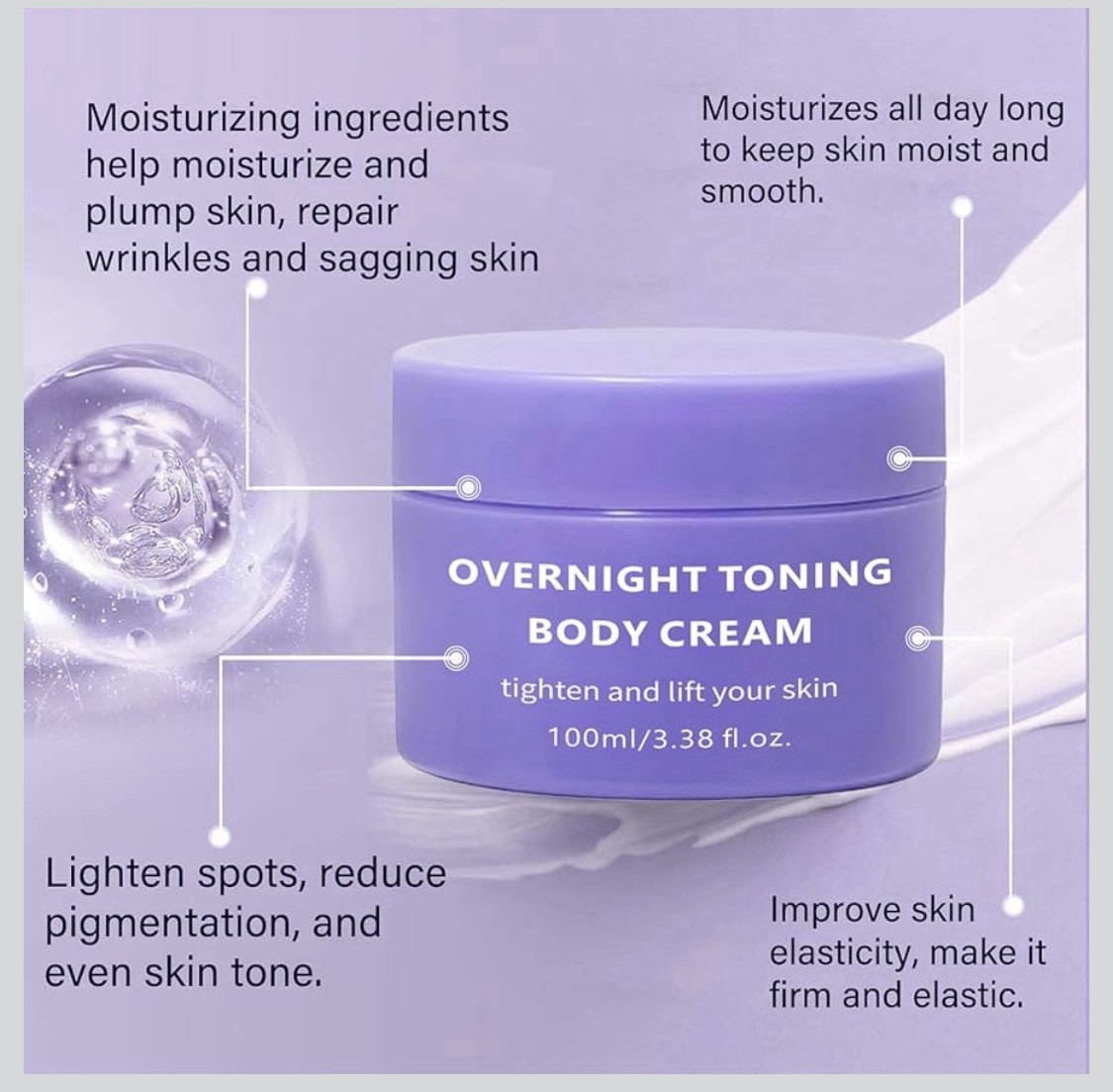 LOT of 4 Rennelyn Get Dream Overnight Toning Body Cream Reduces Cellulite 100ml