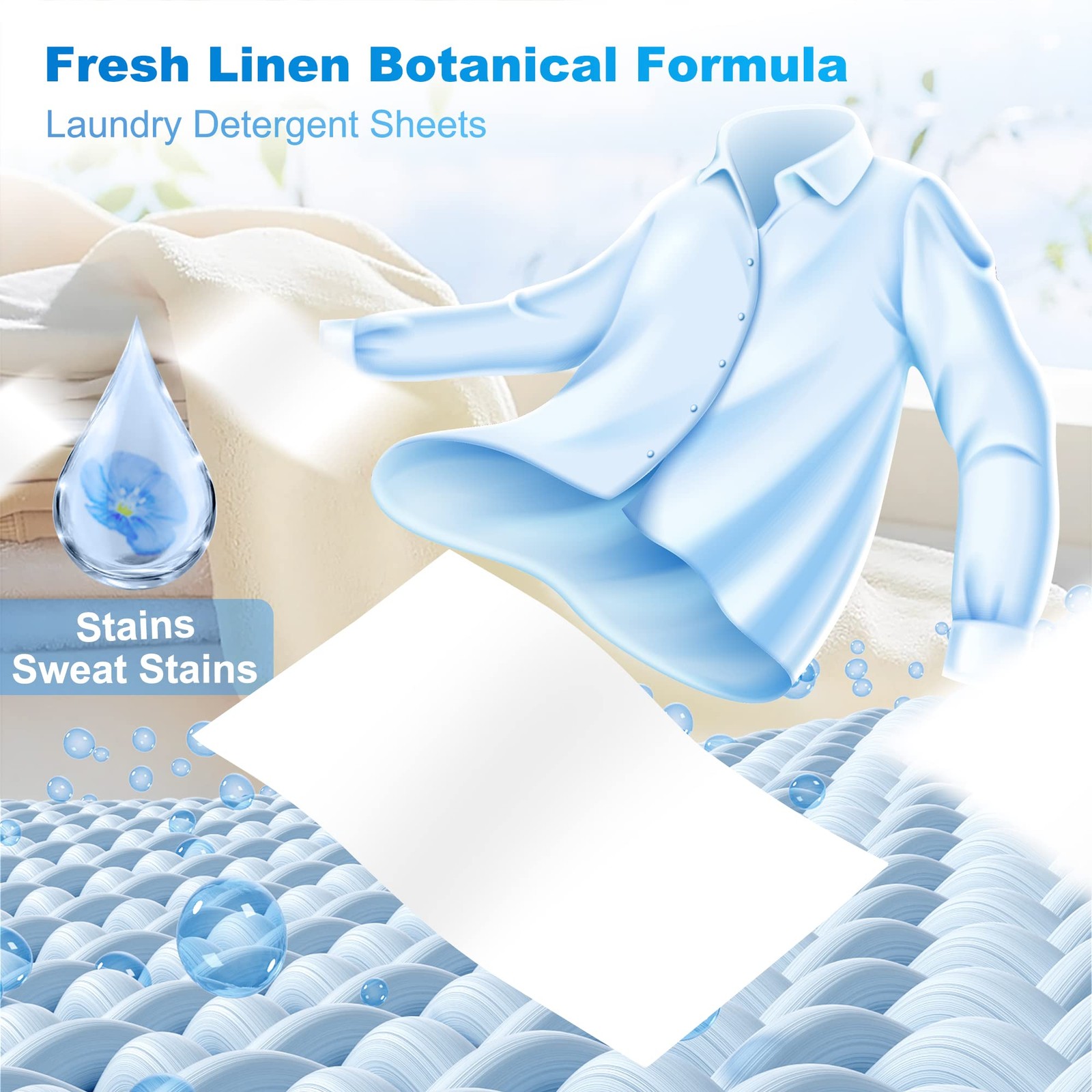 Laundry Detergent Sheets – 200 Loads Fresh Linen Scent 1 Count (Pack of 200)
