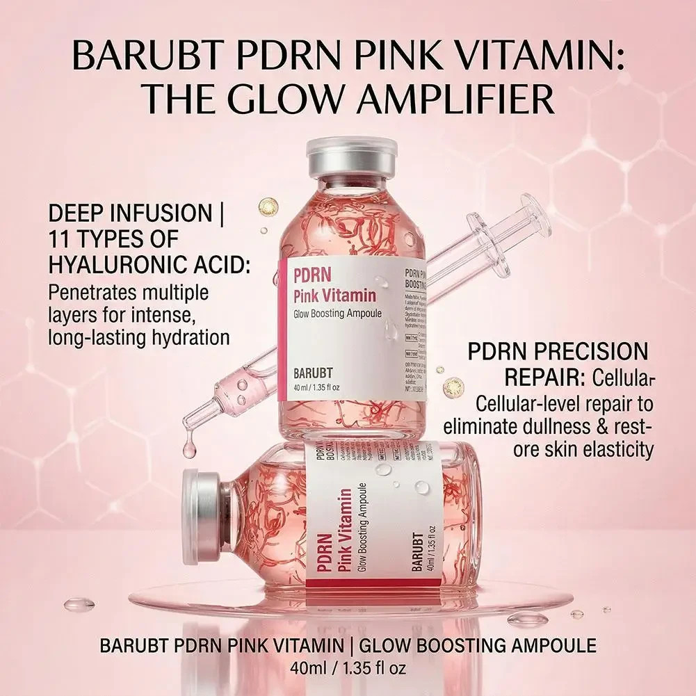 Korean PDRN Collagen Peptide Ampoule 40ml Hydrating Glow Skin Care Set