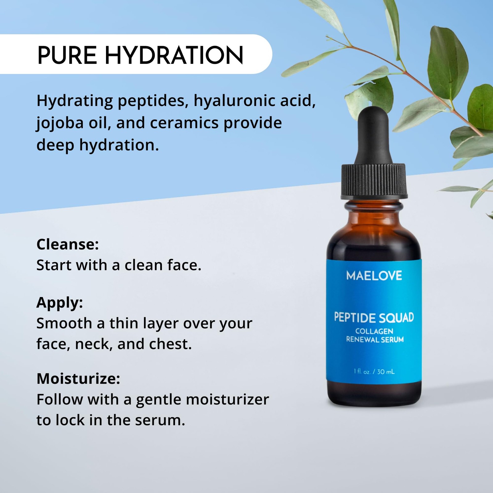 MAELOVE Peptide Squad Collagen Renewal Serum with Copper Peptides, Argireline…