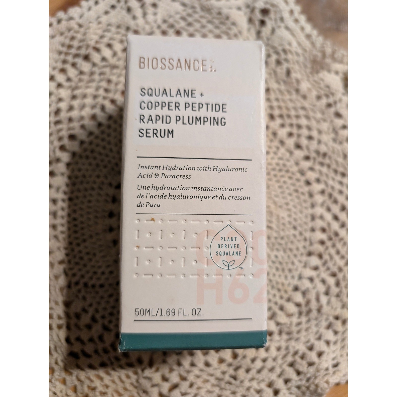Biossance Squalane Copper Peptide Rapid Plumping Serum 50ml 1.69oz NEW IN BOX