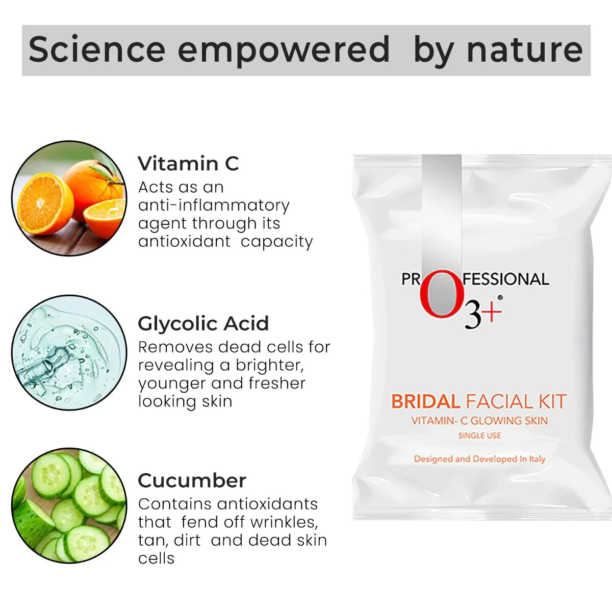 Bridal Facial Kit Vitamin C Glowing Skin for all skin types 44g+103ml,Single Use