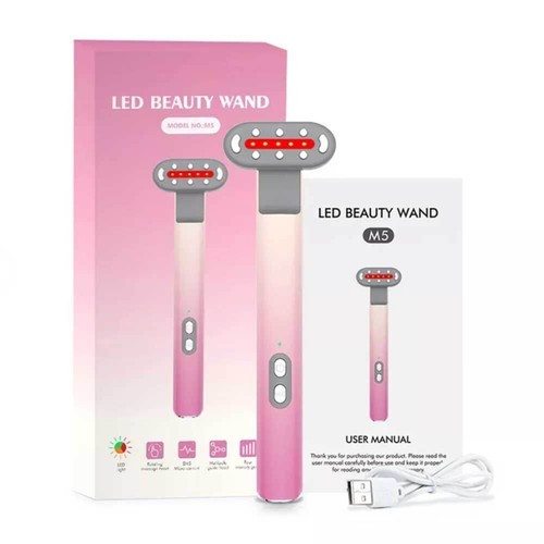 Facial LED Beauty Wand M5 Red Light Therapy Massage for Skin Care & Anti-Aging
