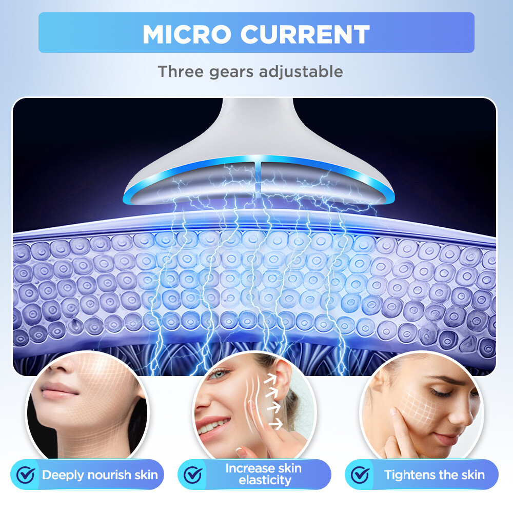 Neck Face Lifting Massager LED Light Therapy Anti-Wrinkle Skin Tightening Device
