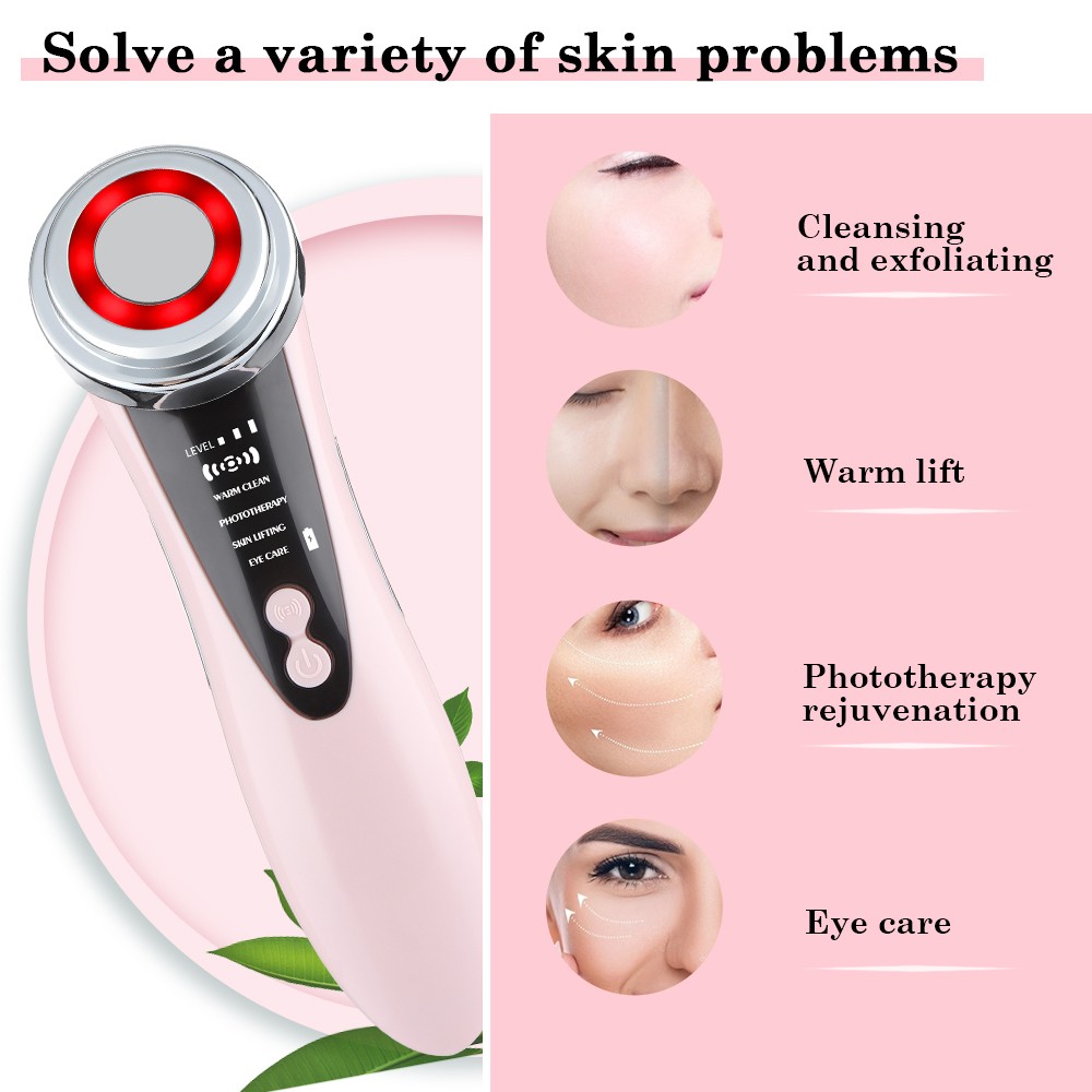 5 in 1 Face Massager Anti Aging LED Photon Therapy Beauty Device Firming Lifting