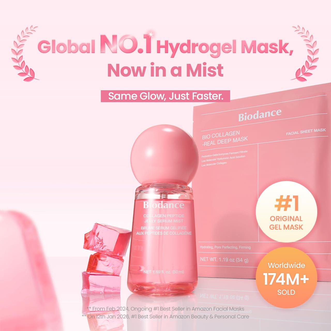 BIODANCE Collagen Peptides Jelly Serum Mist, Hydrating Face Mist, Plumping, Anti