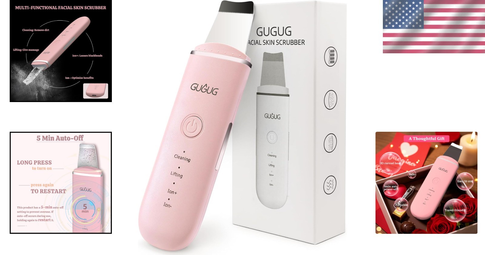 Pink Skin Scrubber Face Spatula – Blackhead Remover Tool