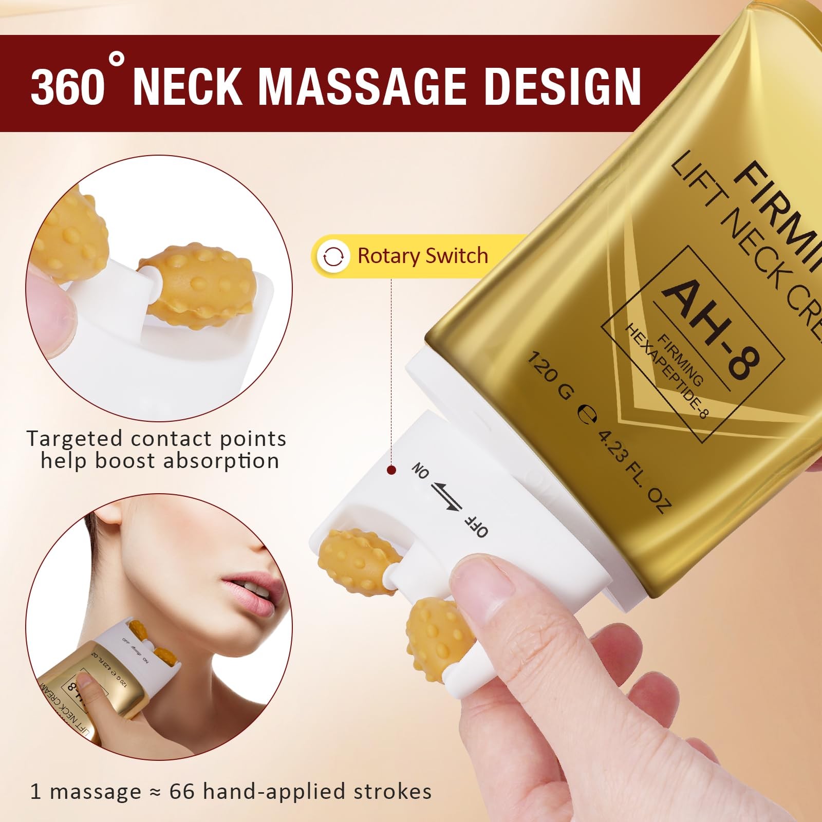WLCTJIAYOU AH-8 Firming Neck Cream with Roller – 4.23 Fl Oz (Pack of 1)