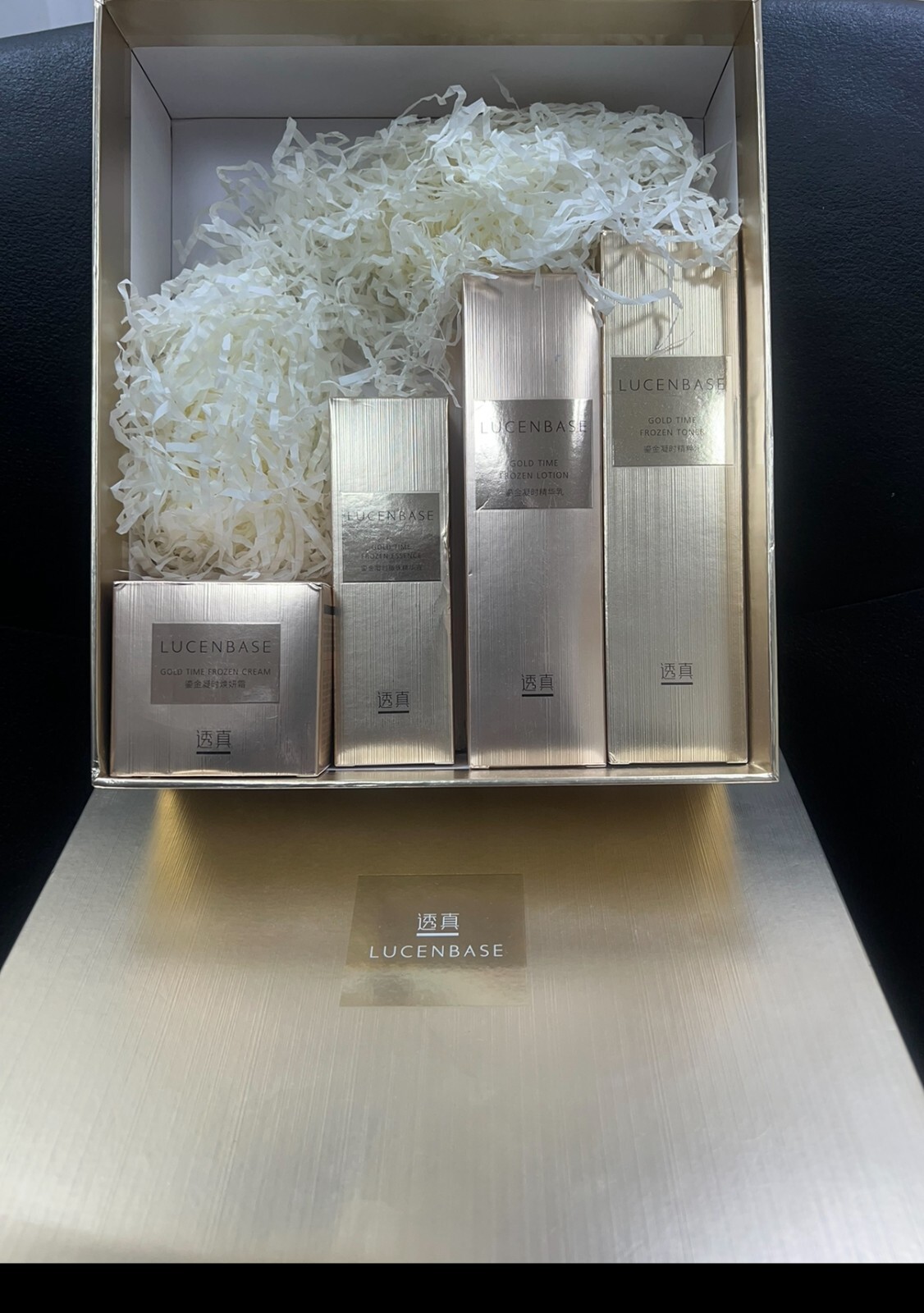 Lucenbase 4pcs set. Gold time Frozen Cream, Essence, Lotion & Toner. NIB -«Rare»