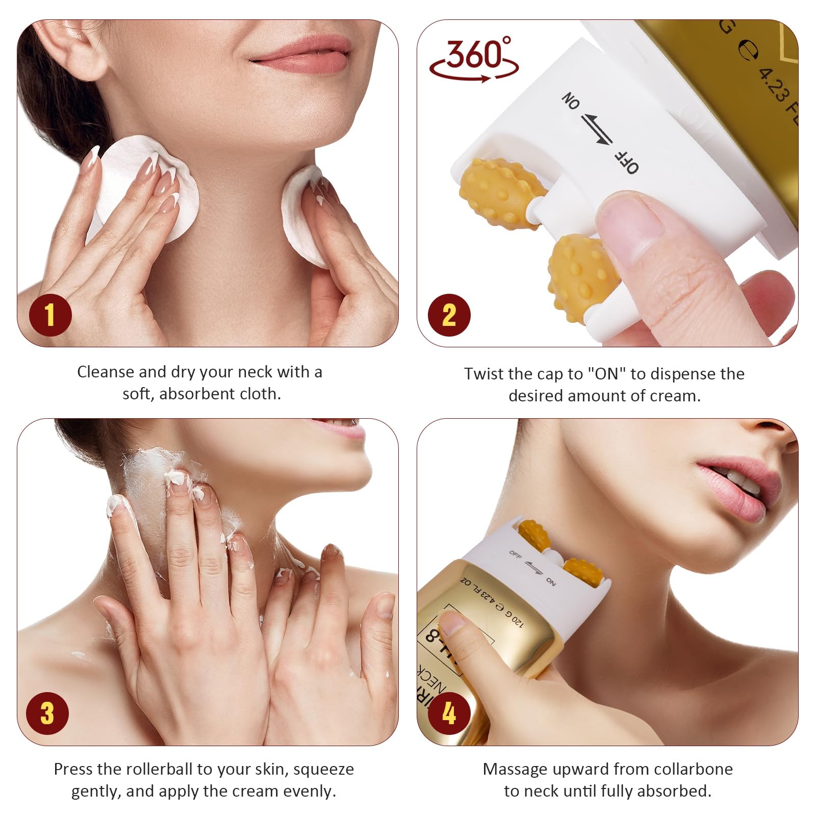 WLCTJIAYOU AH-8 Firming Neck Cream with Roller – 4.23 Fl Oz (Pack of 1)