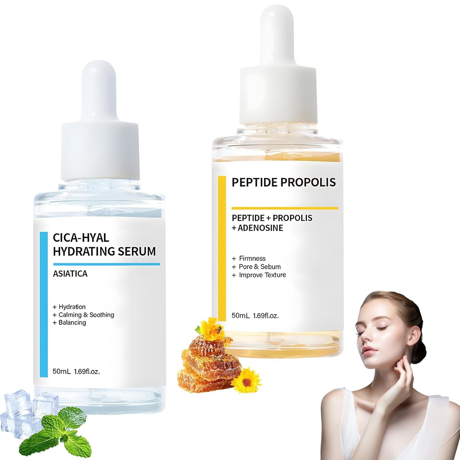 All Skin Types Hydration & Wrinkle Serum – 2PCS with Peptide Complex 1.69 fl. oz