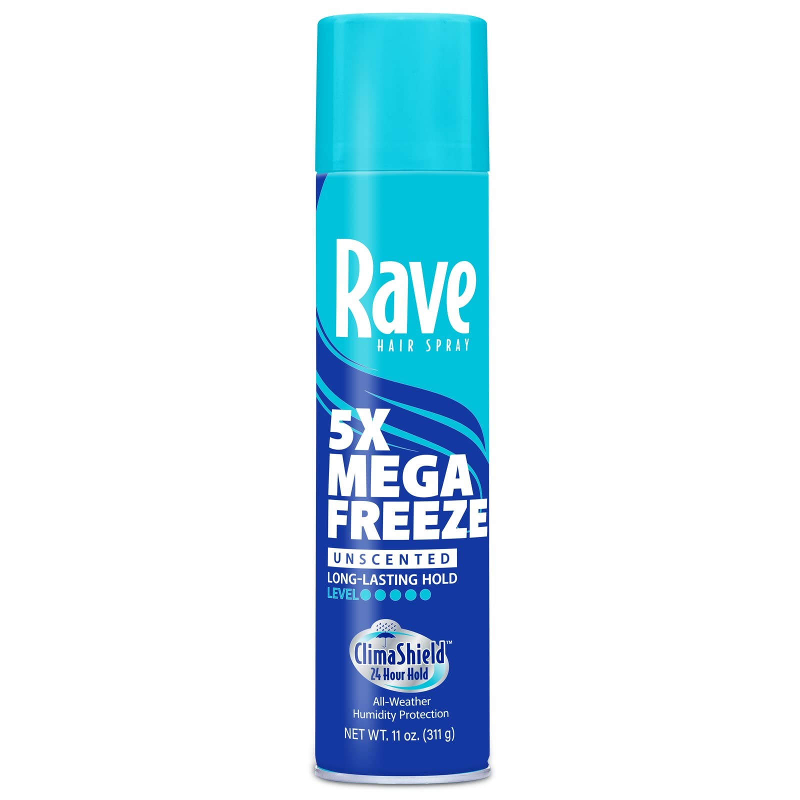 Unscented Aerosol Hairspray by Rave – 5X 11 Ounce (Pack of 1), No Color