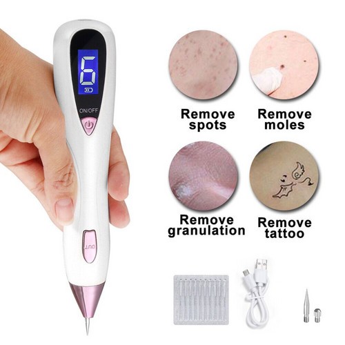 Tattoo Removal Mole Removal Pen USB Charging LCD Screen 9 Scanning Beauty Pen