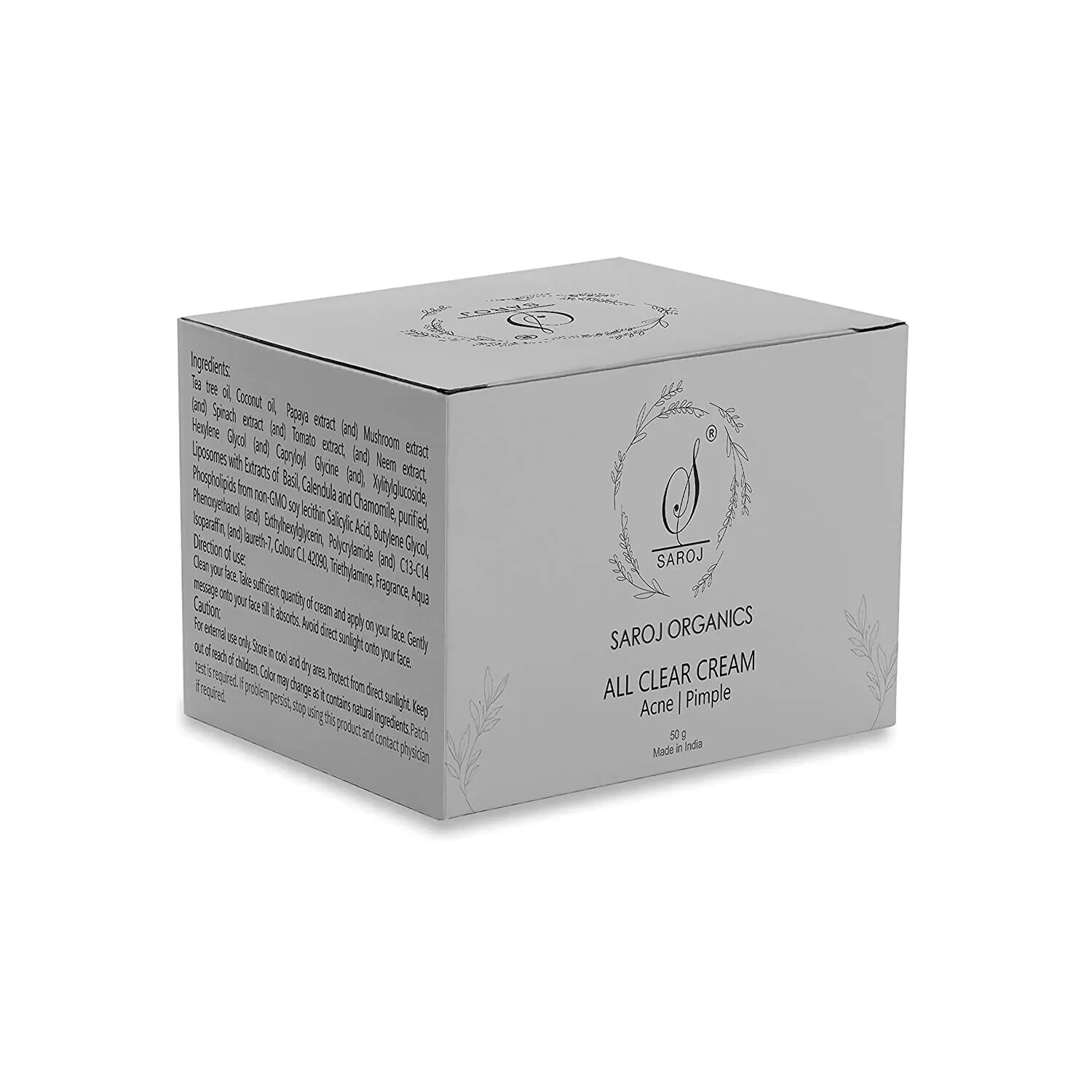 Saroj Organics All Clear Cream, 50gm,for men and women LONG EXPIRY…