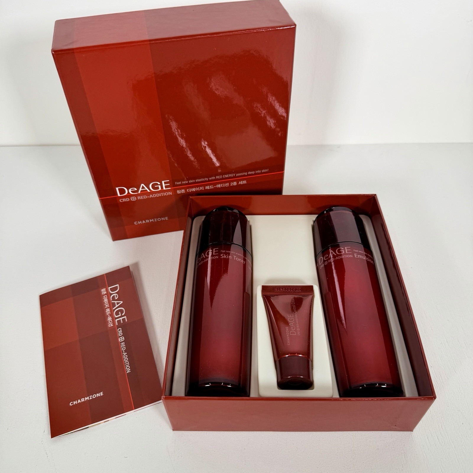 Charmzone DeAGE Red Addition Skincare Set Toner Emulsion Cream EXPIRED K-Beauty