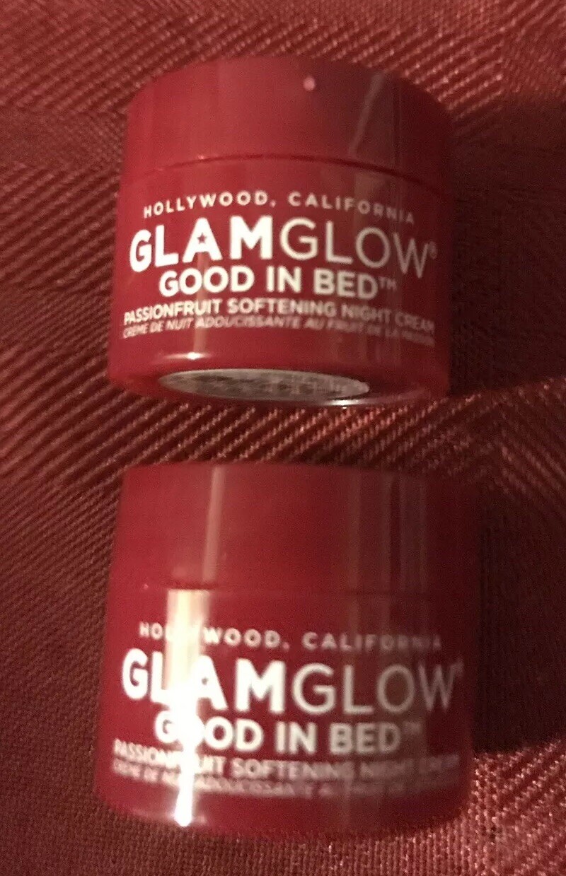 2X GLAMGLOW Good in Bed Passionfruit Softening Night Cream 5mL / 0.17oz Each