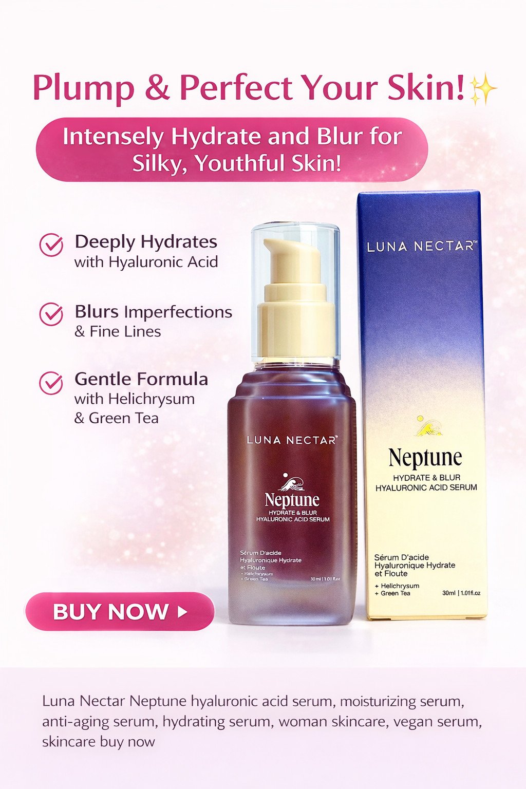 Luna Nectar Neptune Hydrate & Blur Hyaluronic Acid Serum 30ml