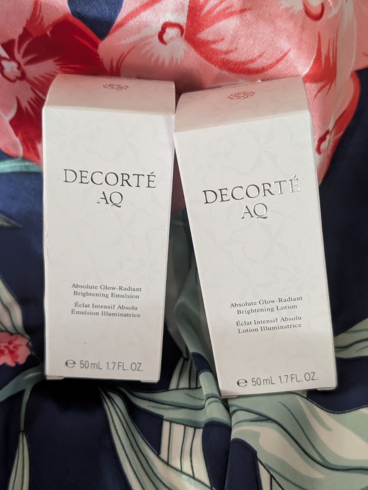 DECORTE AQ Absolute Glow-Radiant Brightening Emulsion & Lotion – 1.7 Oz Ea – NIB