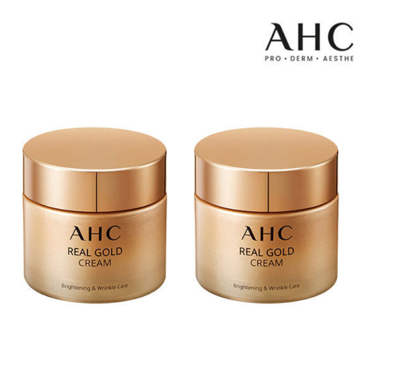 AHC Real Gold Cream 50ml 2pc Set Anti Aging Moisturizer Nourishing K-Beauty