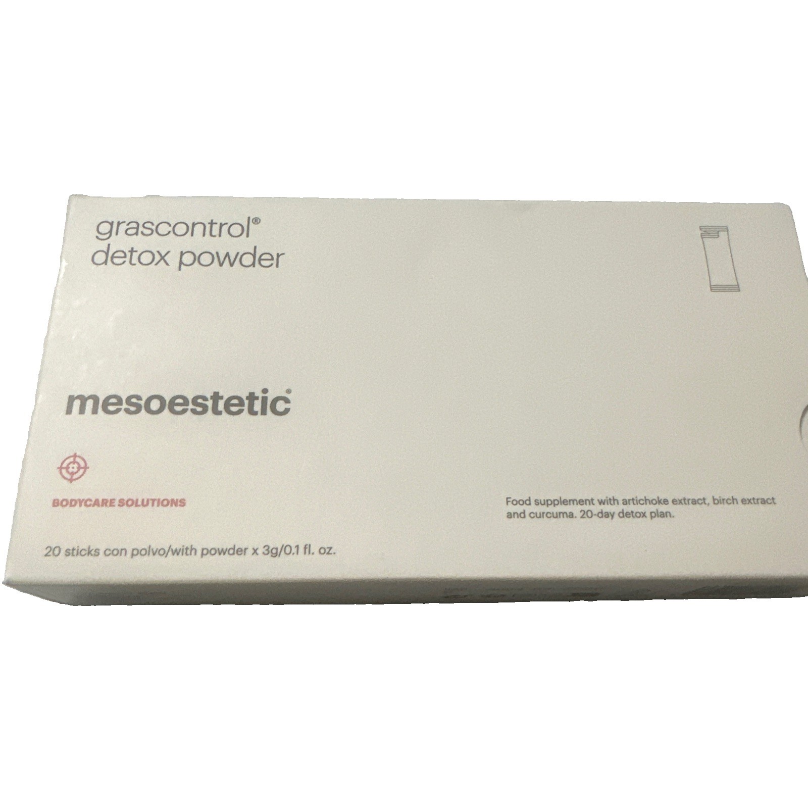 NIB~ Mesoestetic Me Grascontrol Detox Powder Sealed 20 x 3g Sticks