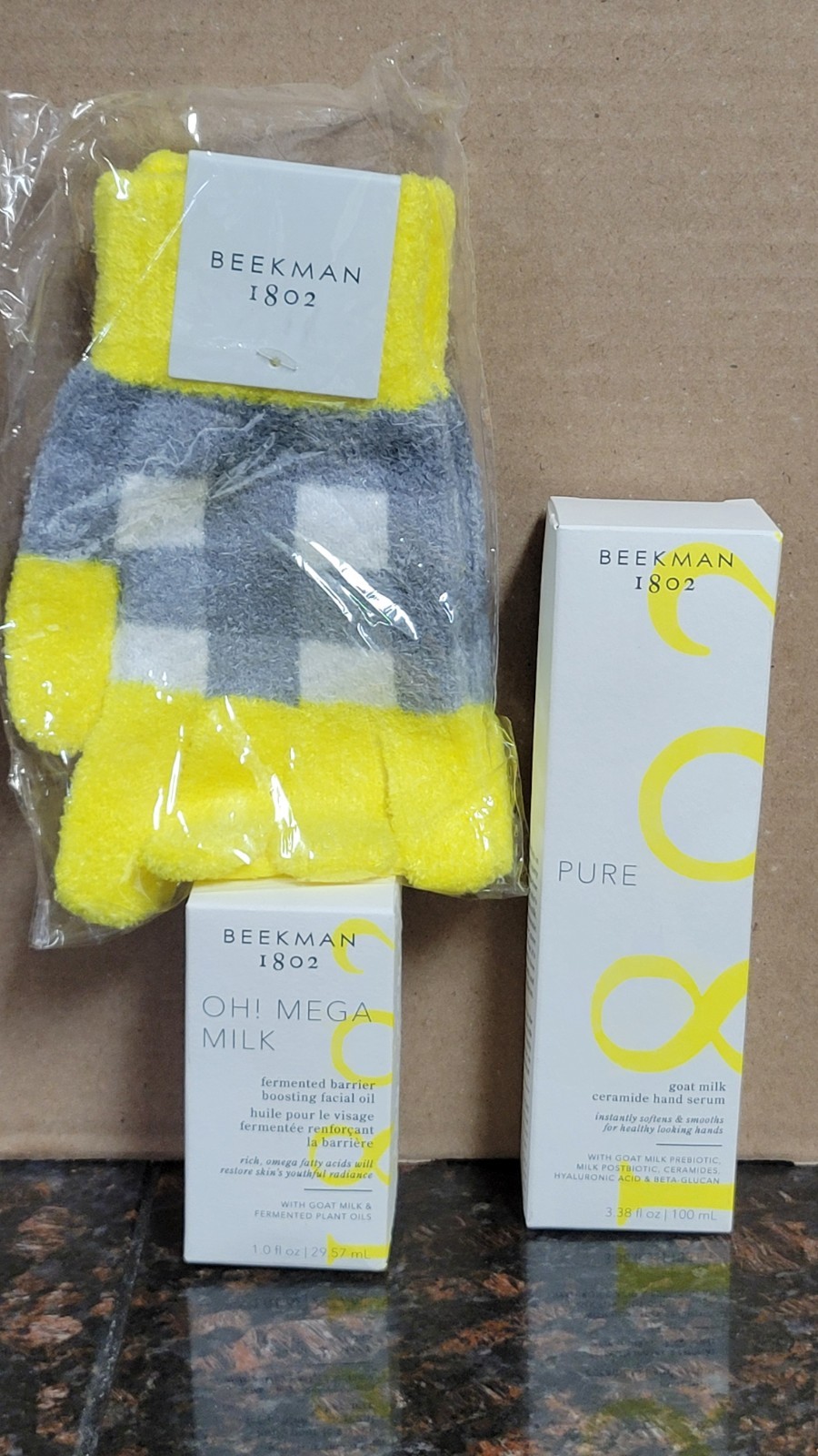 Beekman 1802 Goat Milk Ceramide Hand Serum/Gloves/Fermented Barrier Facial Oil