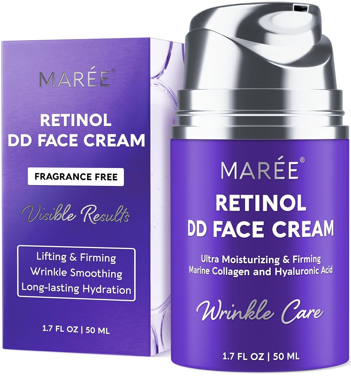 MAREE Retinol Face Moisturizer Cream Collagen Hyaluronic Acid Anti Aging Day