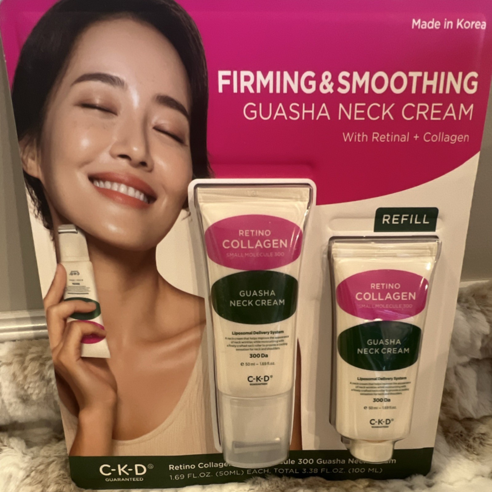 C-K-D Retino Collagen Guasha Neck Cream Firming Retinal Hyaluronic 3.38 fl oz