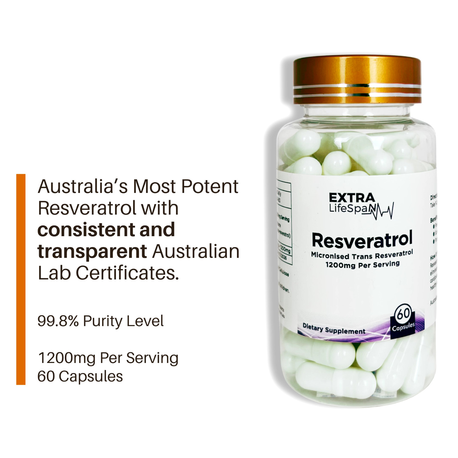Spermidine Australia 10mg Per Capsule + Resveratrol 60s Anti Aging Supplements