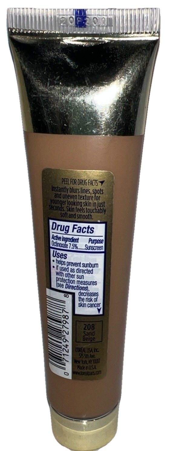 1- L’Oréal Visible Lift BLUR FOUNDATION SPF 18 Sunscreen #208 SAND BEIGE Sealed