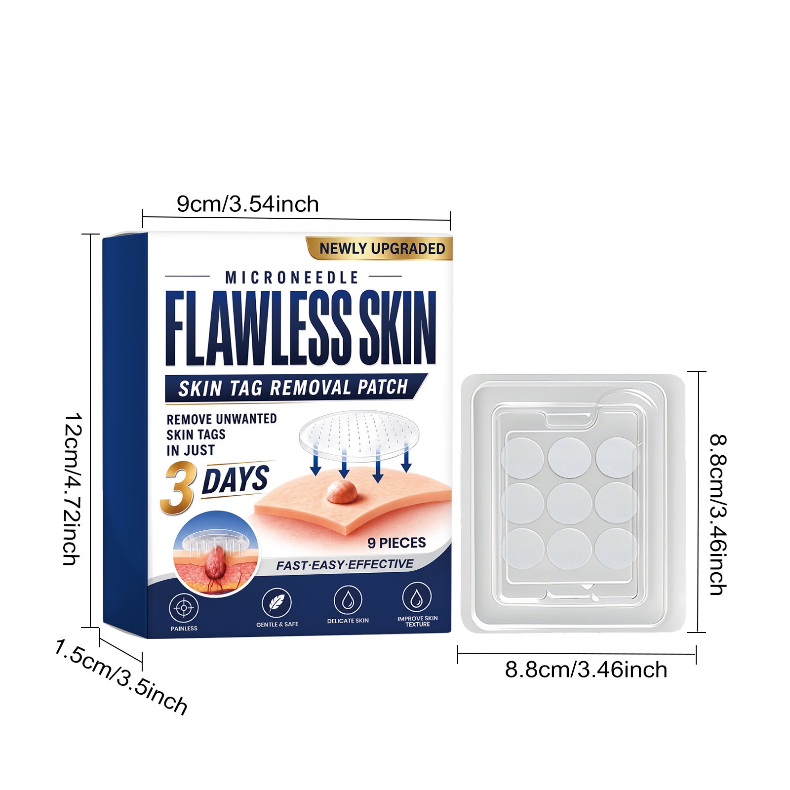 2x Hydrocolloid Patches, 2-in-1, Newly Upgraded, For Face And Body,Flawless Skin