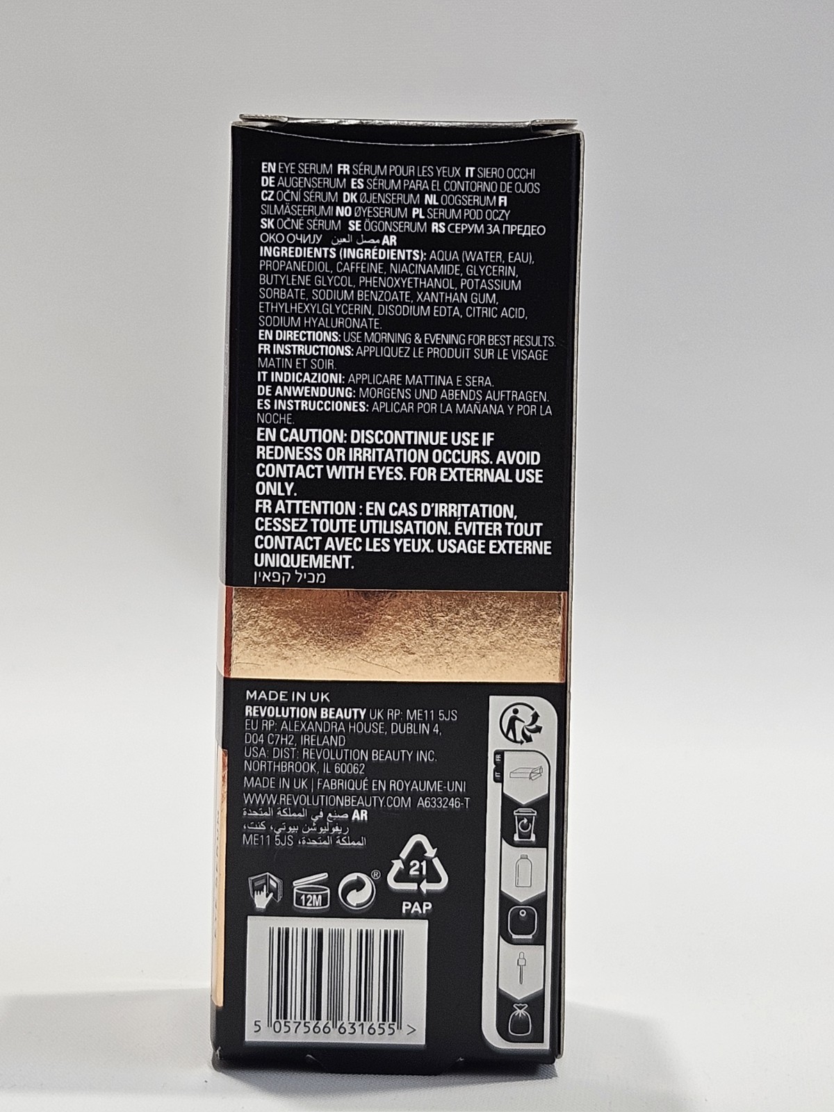 Revolution Skincare 5% Caffeine & Hyaluronic Acid Eye Serum – 1.01 fl oz
