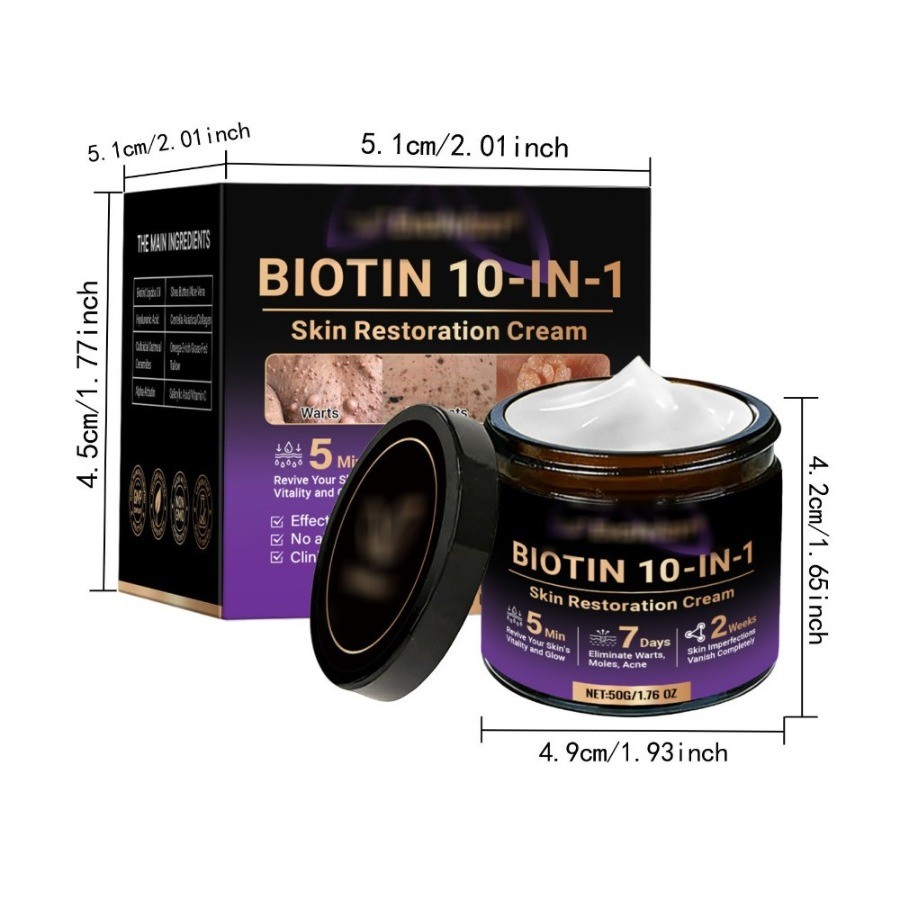 1-3PCS Biotin 10-in-1 Skin Restoration Cream, 2026 New Skin Treatment Cream ~