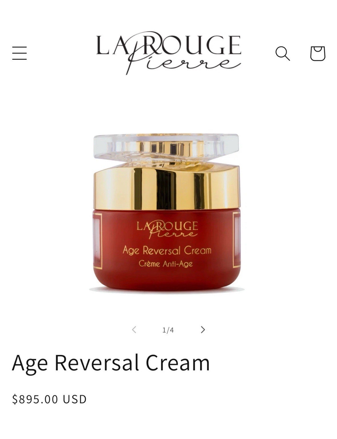 La Rouge Pierre Coral Collection Age Reversal Day Cream NIB $895 MSRP Closeout!!