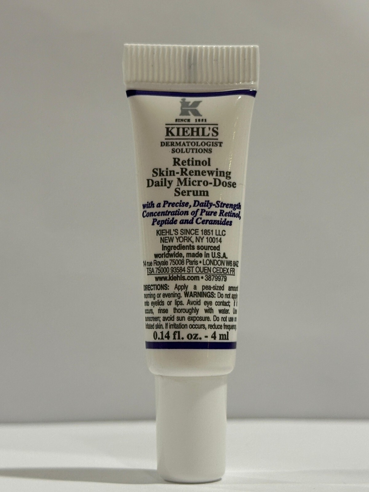 Kiehl’s Retinol Skin Renewing Daily Micro Dose Serum .14 oz 4 ml Travel Size NEW