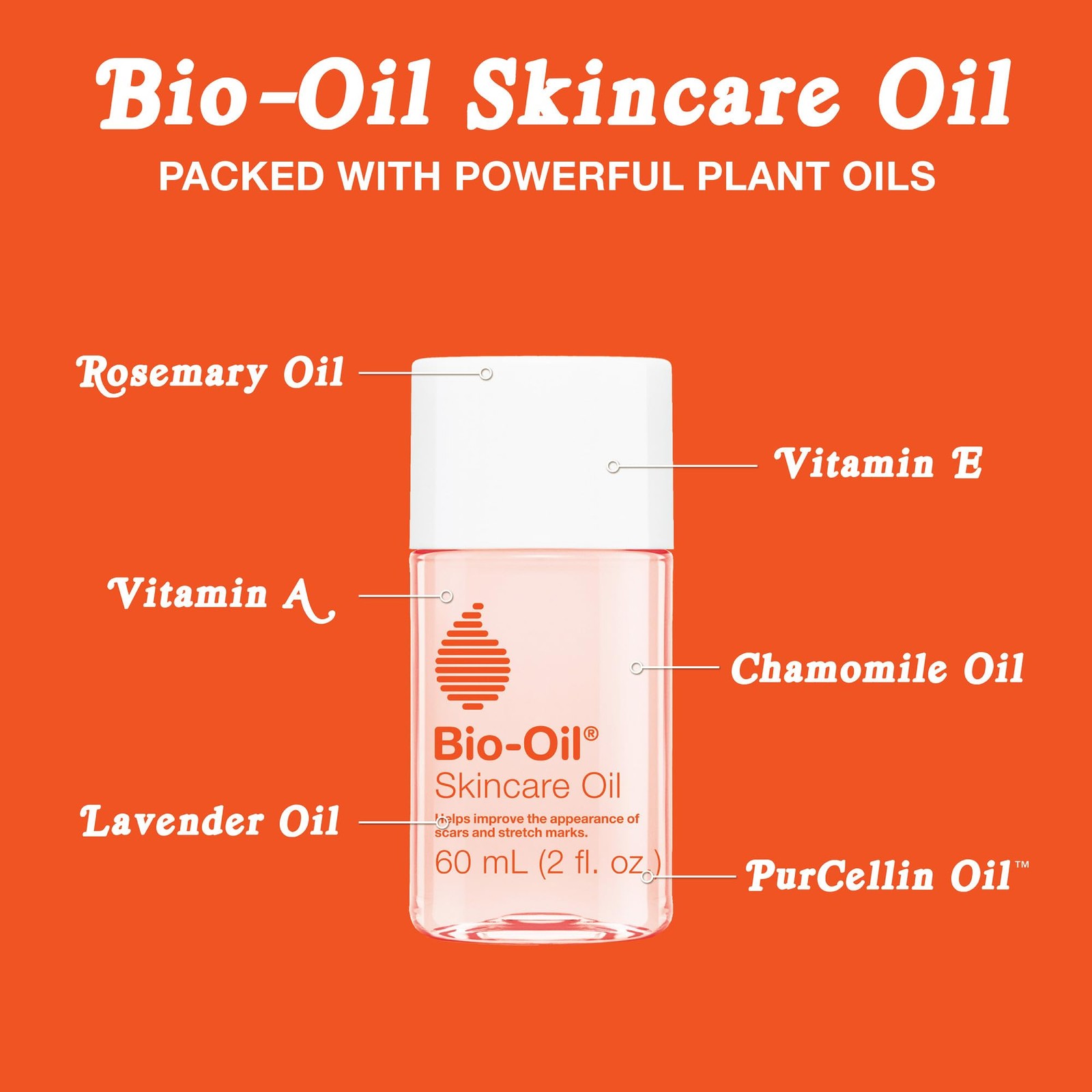 Bio-Oil Skincare Body Oil Serum, Face and 2 Fl Oz (Pack of 1), Clear