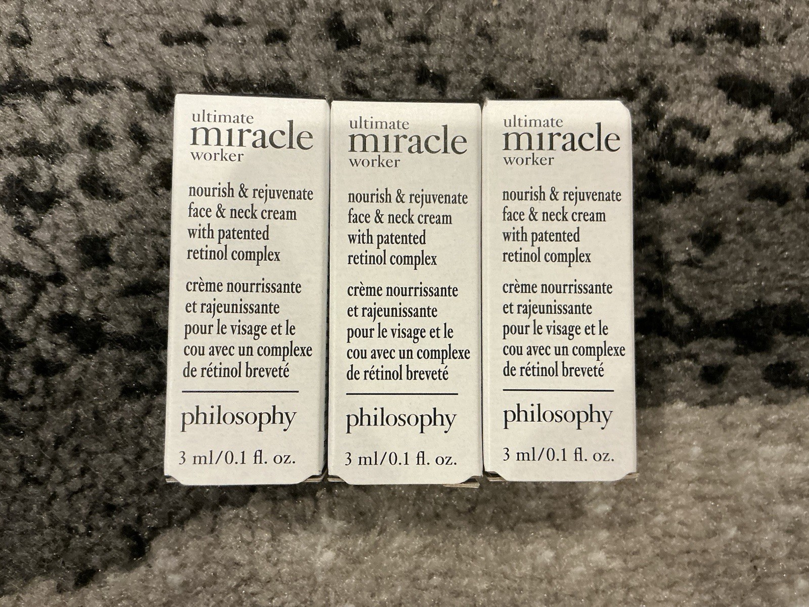 Lot of 3 Philosophy Ultimate Miracle Worker Face & Neck Cream 3 mL / 0.1 fl oz