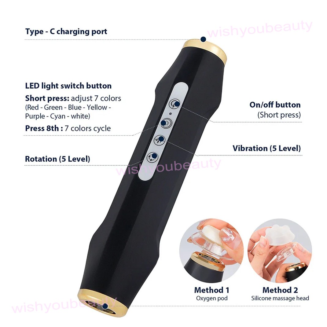 7 Colors CO2 Oxygen Bubble Machine Facial Skin Care Exfoliating Beauty Device