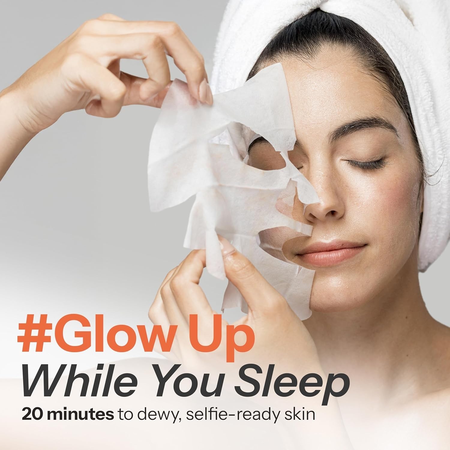 Vitamin C & Collagen Sheet Mask – Anti-Aging, Wrinkle & Age Spot Reducer, Hyd…