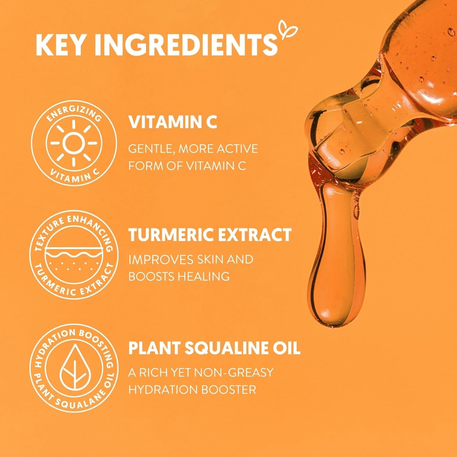 By Nature Brightening & Hydrating Face Oil – Vitamin C Oil & Turmeric Extract En