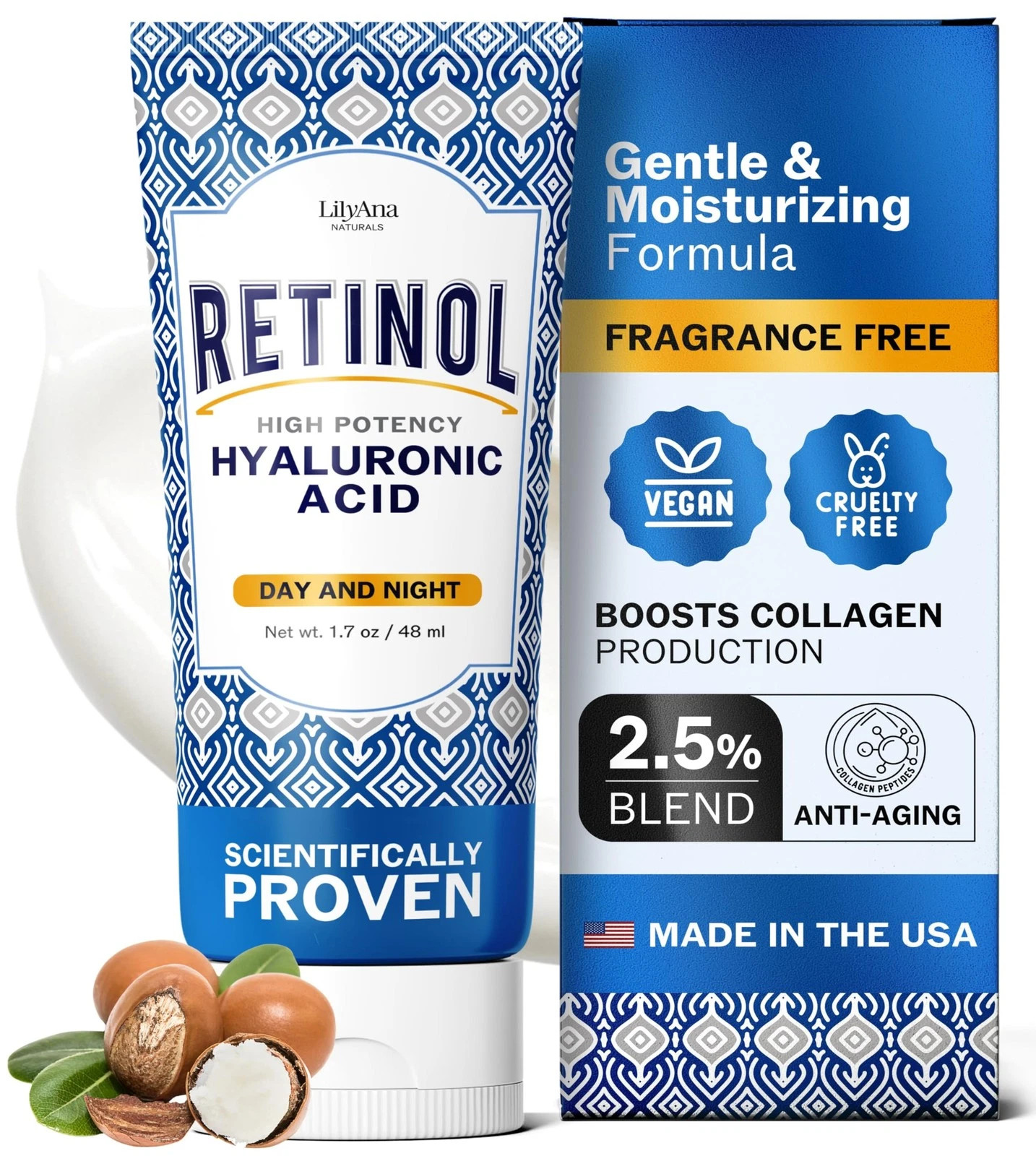 LilyAna Naturals Anti Aging Retinol Face Creams for Women – Wrinkle & Neck Cream