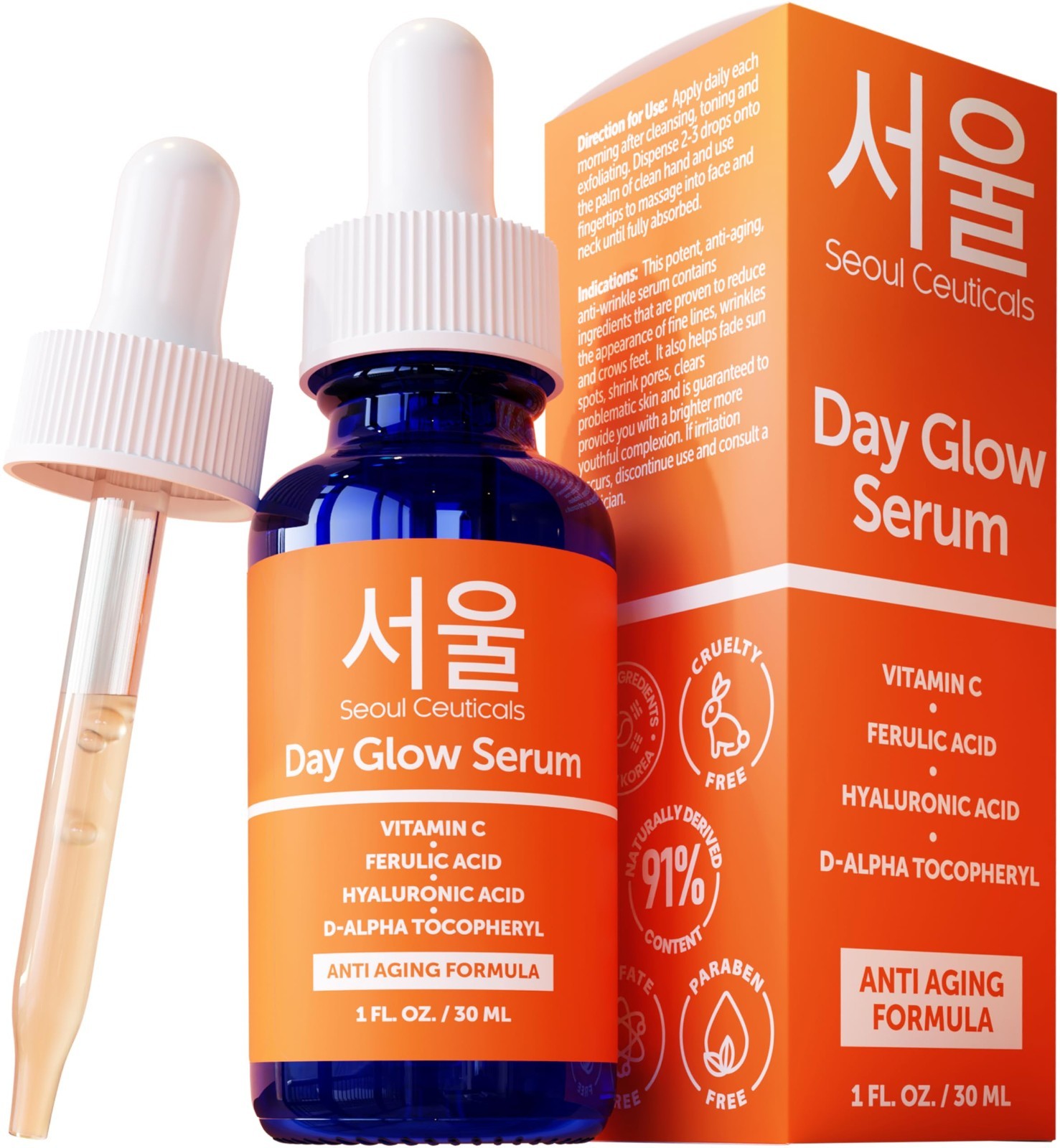 SeoulCeuticals Korean Skin Care Korean- 20% Vitamin C Hyaluronic Acid Serum