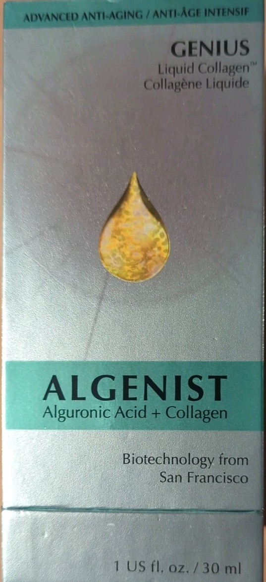 Algenist Genius Liquid Collagen Alguronic Acid Anti-Aging Biotech San Fran SEALD