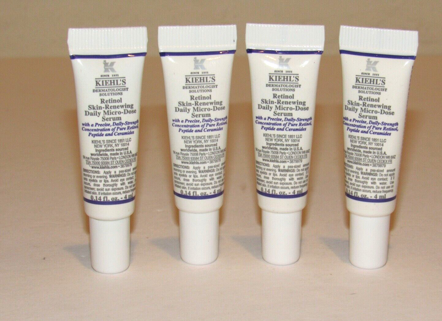 4 Kiehl’s Retinol Skin Renewing Daily Micro-Dose Serum 0.56 Oz TOTAL 0.14 Each