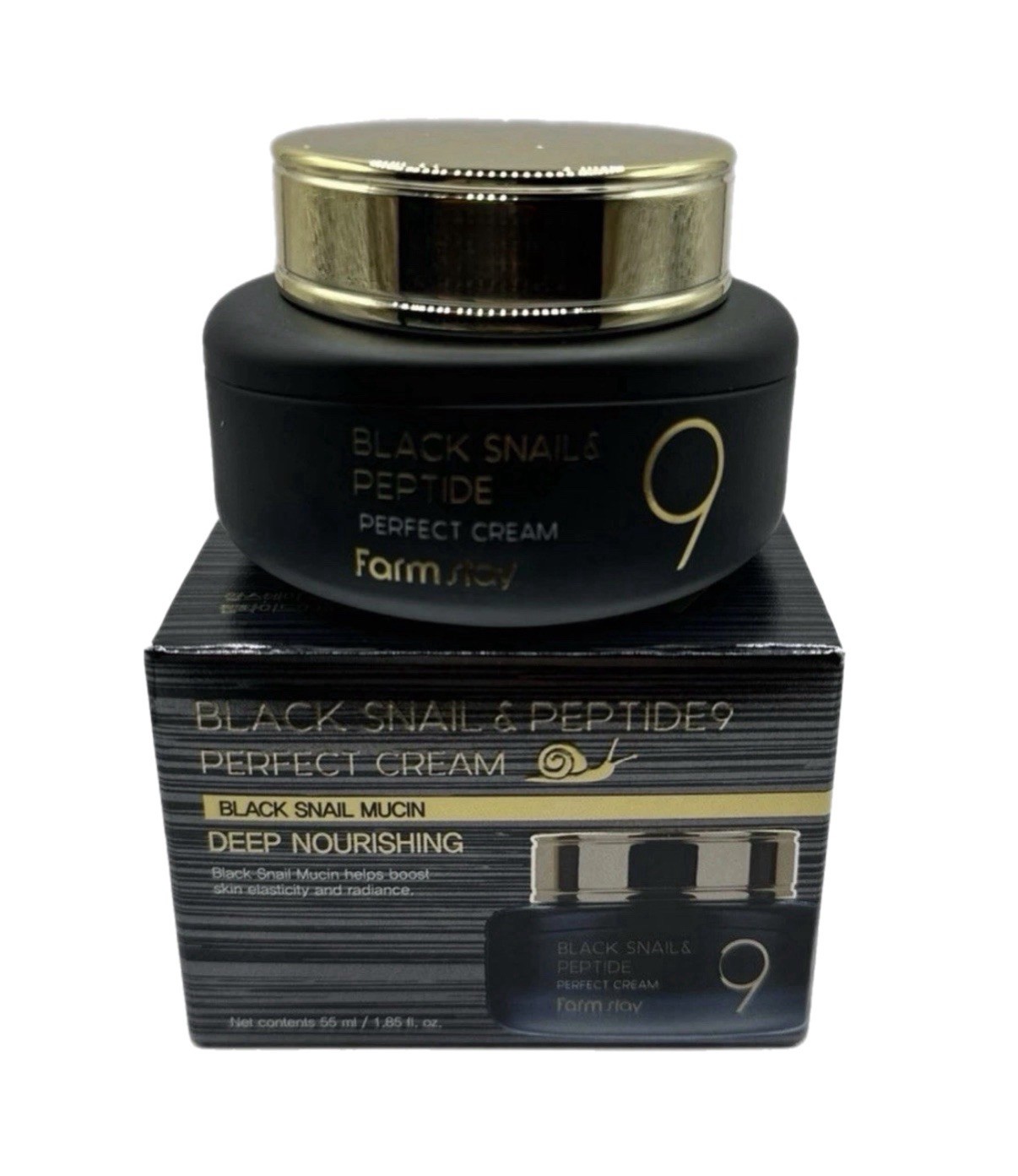Farmstay Black Snail & Peptide 9 PERFECT CREAM Deep Nourishing 1.85 oz NIB