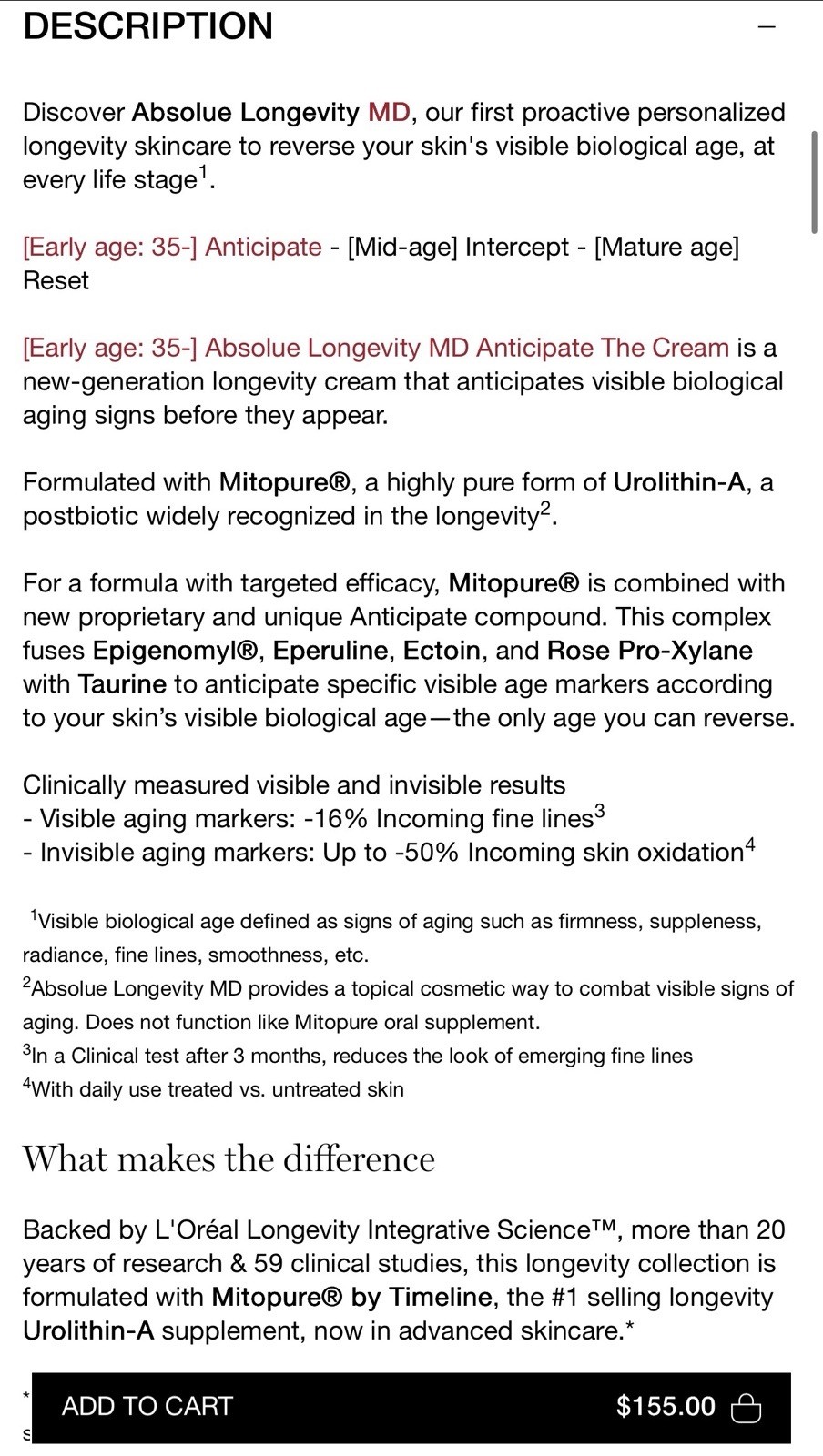 Lancôme ABSOLUE LONGEVITY MD ANTICIPATE THE CREAM *New* *Sealed*