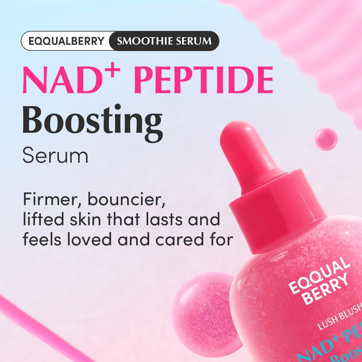 EQQUALBERRY NAD+ Peptide Boosting Serum | 14 Peptide Serum for Face, Neck & Body