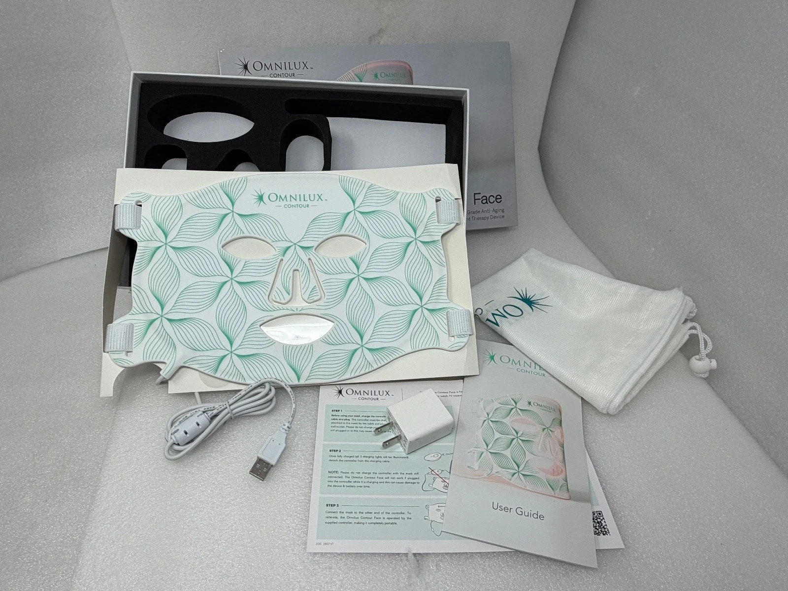 OMNILUX CONTOUR WOMEN FACE ANTI-AGING LED LIGHT THERAPY MASK – [FULL KIT / READ]